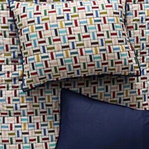 Anthropologie Anna Spiro Quilt Colorful Geometric Tile Full Quilt